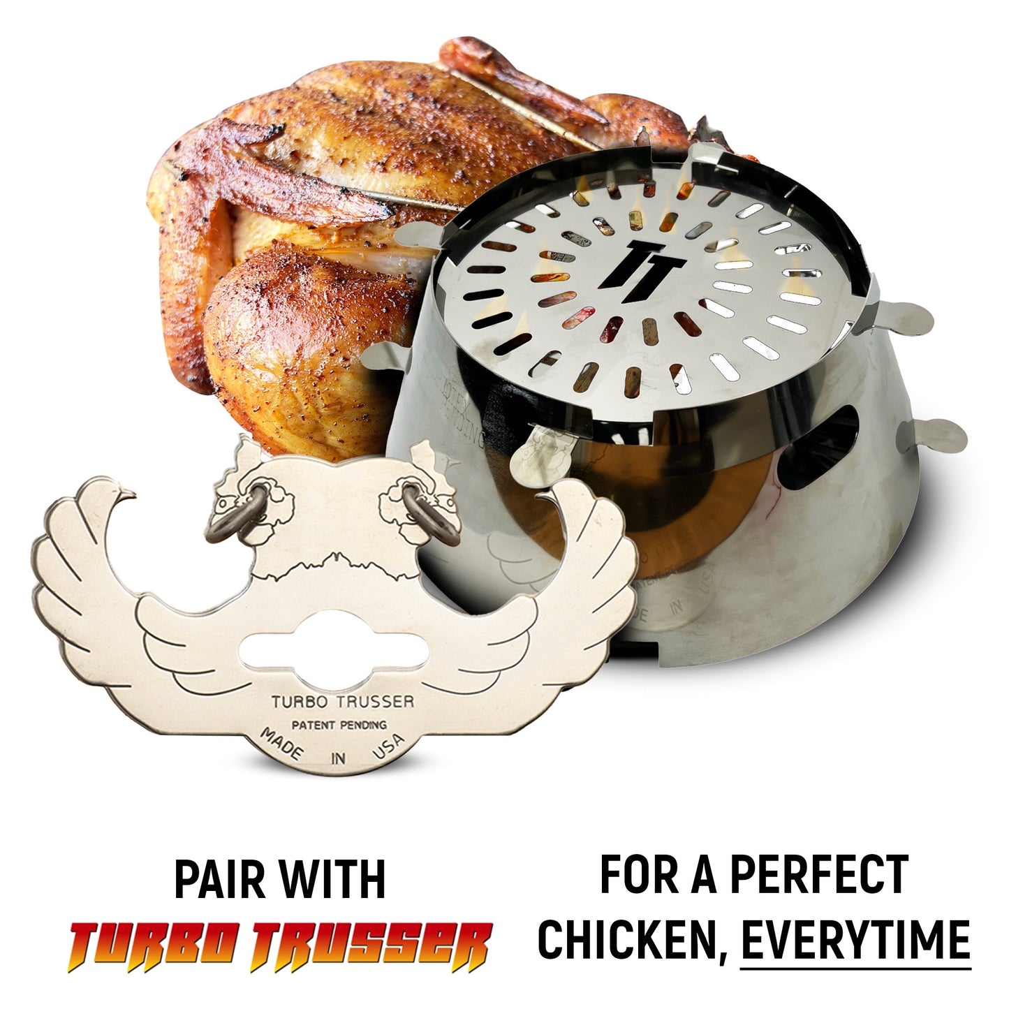 TurboTex | BBQ Whirlpool |Stainless Steel |  Compatible with Weber Kettle, Big Green Egg, Kamado Joe | Vortex Style Cooking
